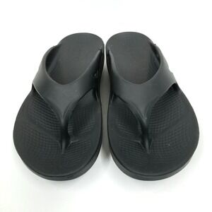 OOFOS OOriginal Sandals Men 7 Women 9‎ Black Slip On Thong Comfort Recovery